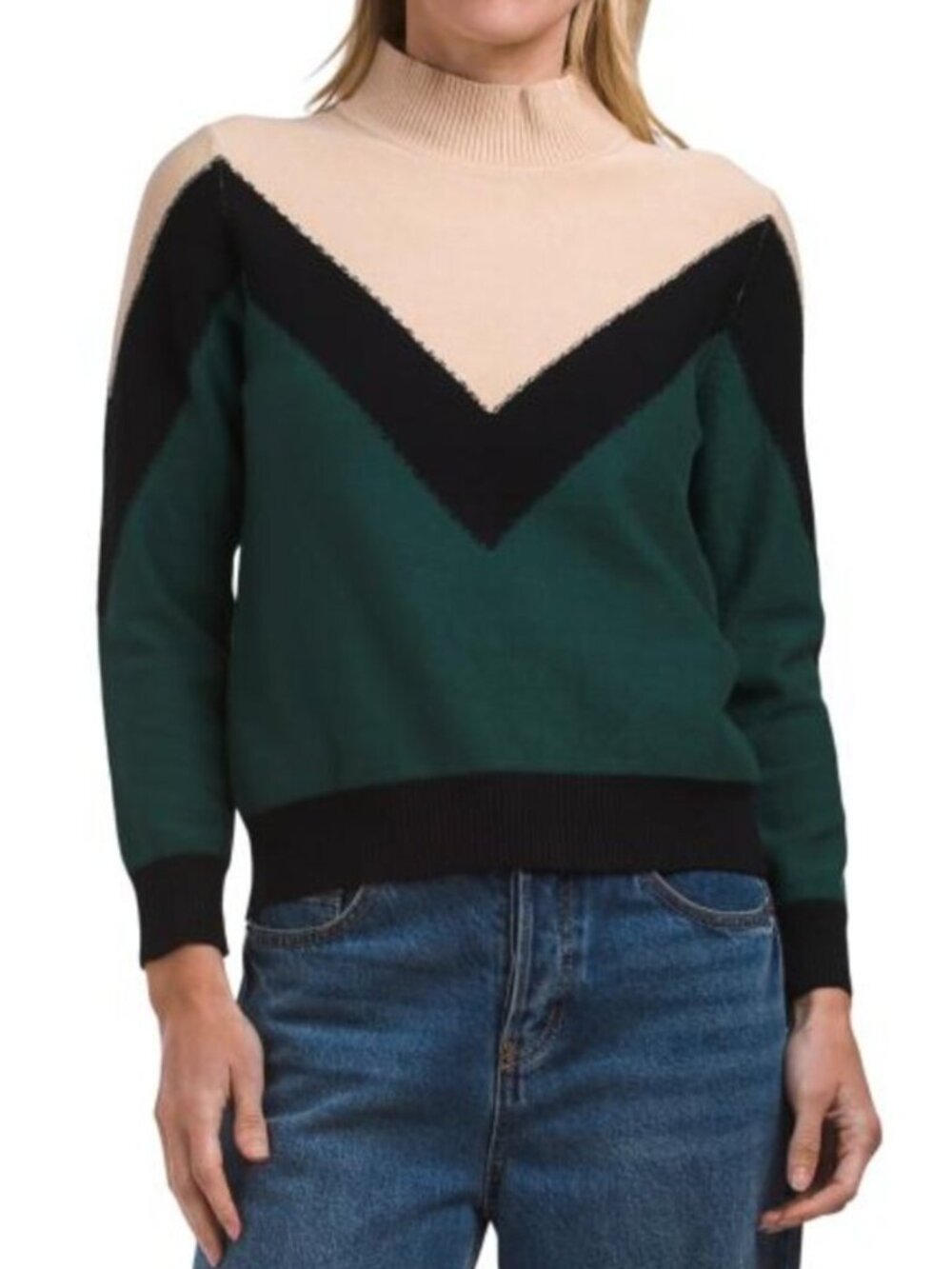 NANCY YANG Mock Neck Sweater